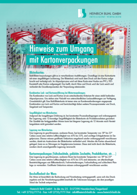 Hinweise zum Umgang mit Kartonverpackungen